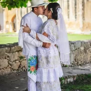 Vestidos con bordados yucatecos para bodas con un toque regional